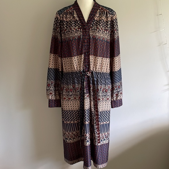 Vintage 80s Boho Floral Print Dress - Picture 11 of 11